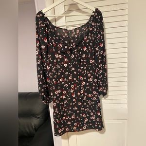 Luah floral black long sleeves dress